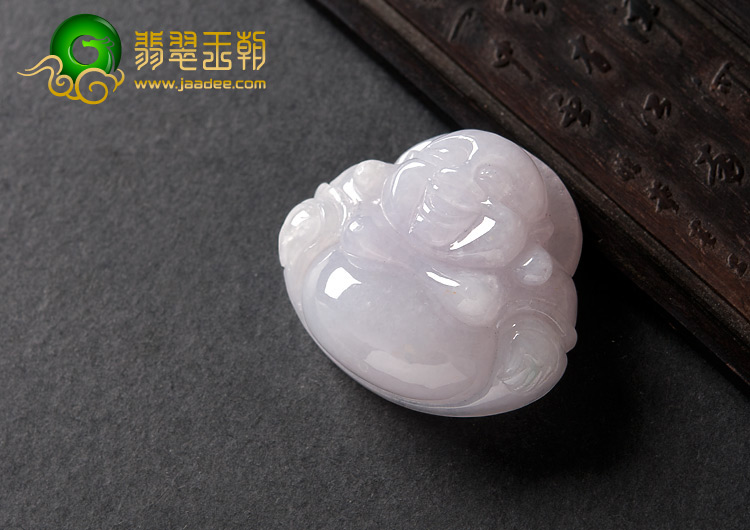 糯冰种淡紫罗兰缅甸翡翠A货玉佛挂件