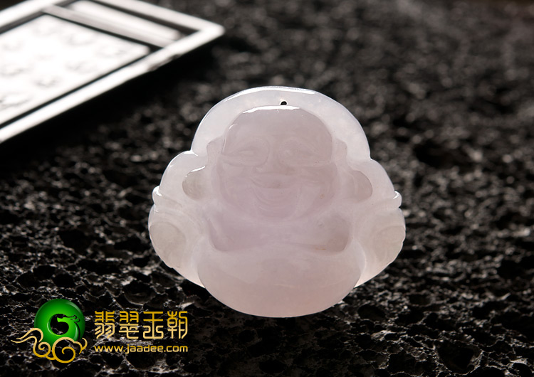 糯冰种淡紫罗兰缅甸翡翠A货玉佛挂件