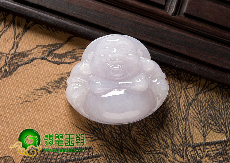 糯冰种淡紫罗兰缅甸翡翠A货玉佛挂件