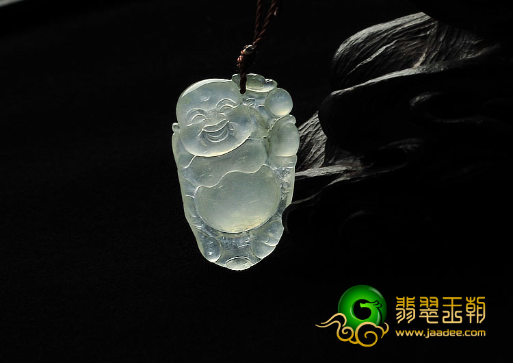 冰玻种缅甸翡翠A货逍遥佛挂件