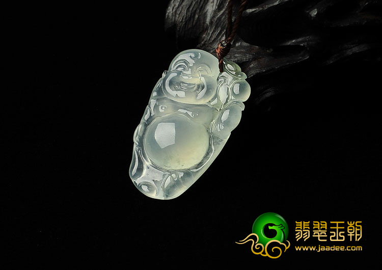 冰玻种缅甸翡翠A货逍遥佛挂件