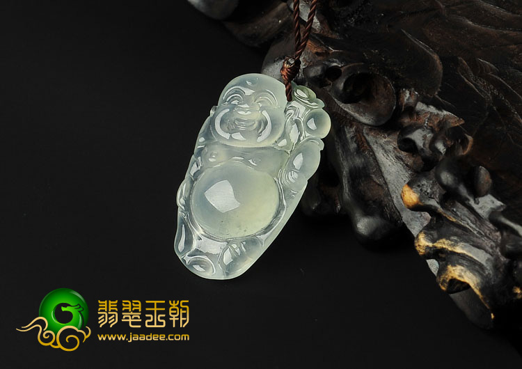 冰玻种缅甸翡翠A货逍遥佛挂件