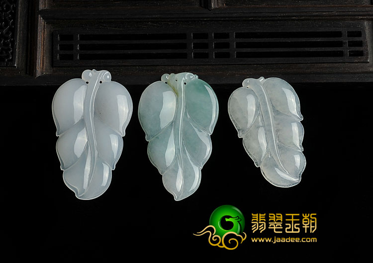 糯冰种晴水缅甸翡翠A货叶子挂件（一批走）