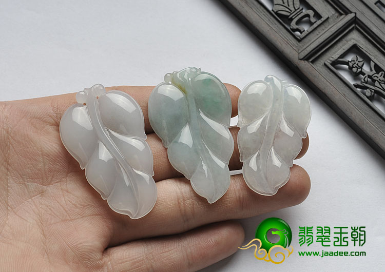 糯冰种晴水缅甸翡翠A货叶子挂件（一批走）
