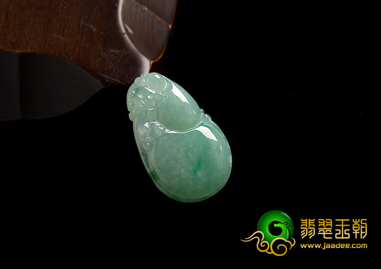 糯冰种豆色缅甸翡翠A货福禄寿挂件