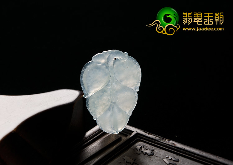 冰种缅甸翡翠A货叶子挂件