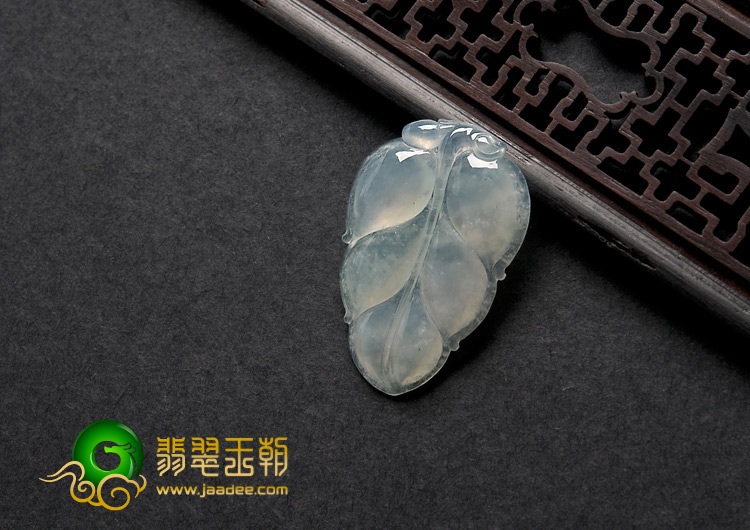 冰种缅甸翡翠A货叶子挂件