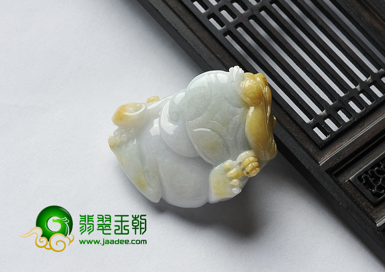 细糯种紫罗兰黄翡缅甸翡翠A货貔貅挂件