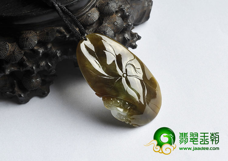 冰种褐黄翡晴水缅甸翡翠A货善财童子挂件