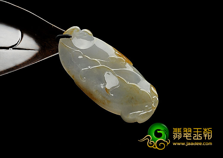 冰种黄翡缅甸翡翠A货仿古龙挂件