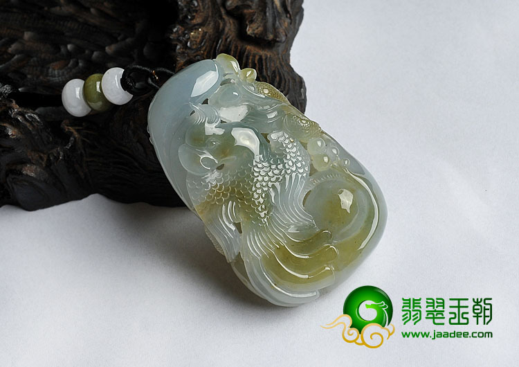 冰种紫罗兰黄翡缅甸翡翠A货英明神武挂件