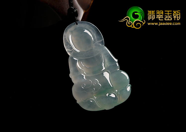 冰种飘翠缅甸翡翠A货观音挂件