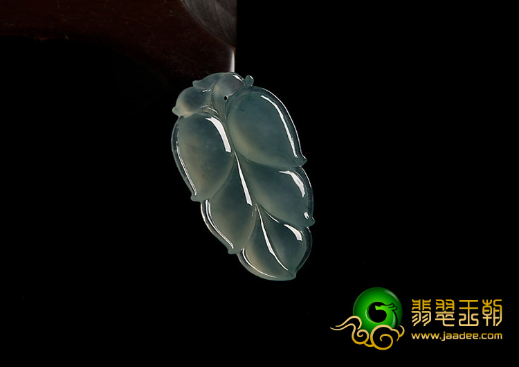 冰种晴水缅甸翡翠A货叶子挂件