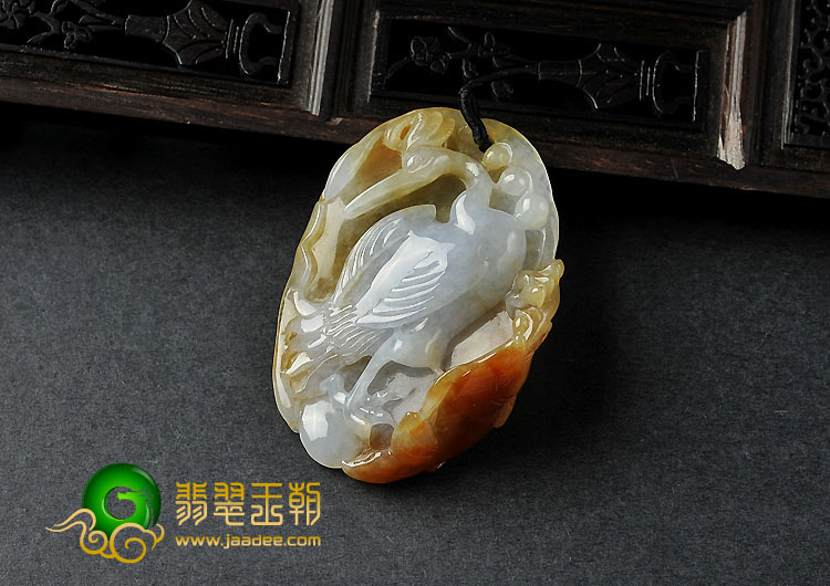 (超值推荐)糯冰种红黄翡缅甸翡翠A货一路连科挂件