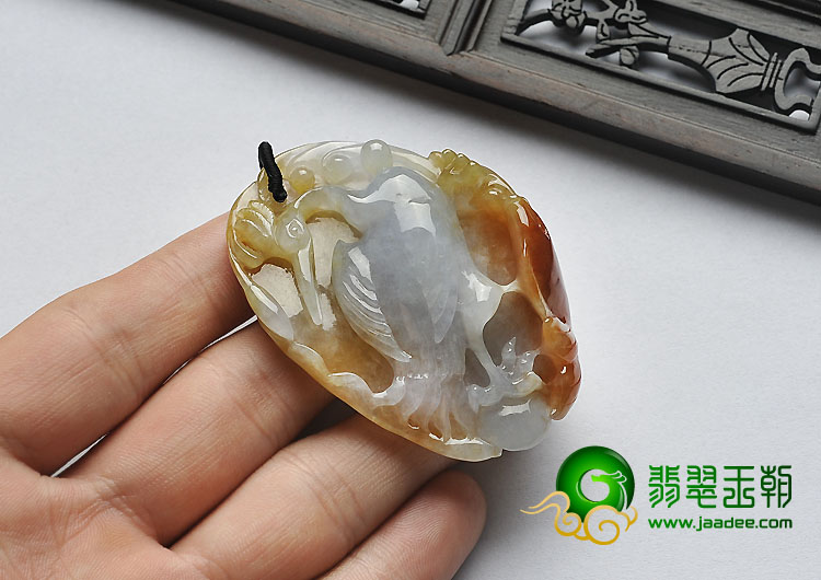 (超值推荐)糯冰种红黄翡缅甸翡翠A货一路连科挂件