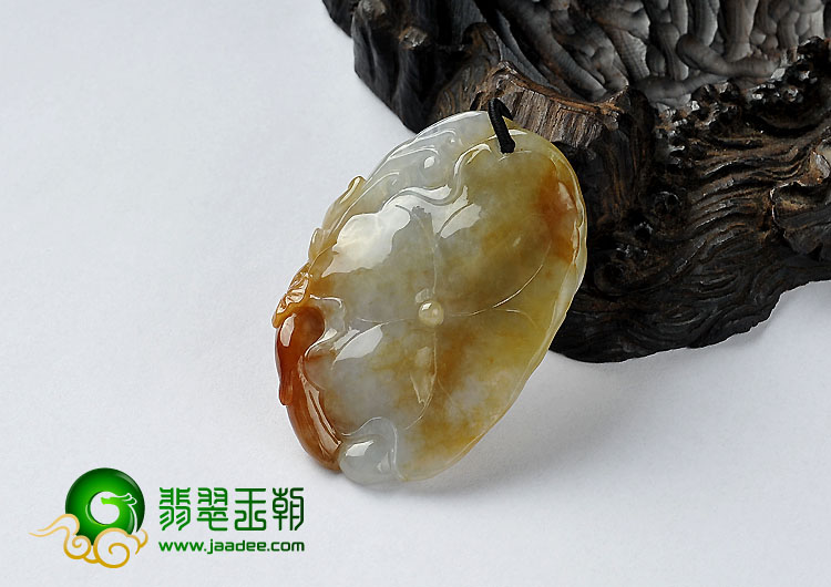 (超值推荐)糯冰种红黄翡缅甸翡翠A货一路连科挂件