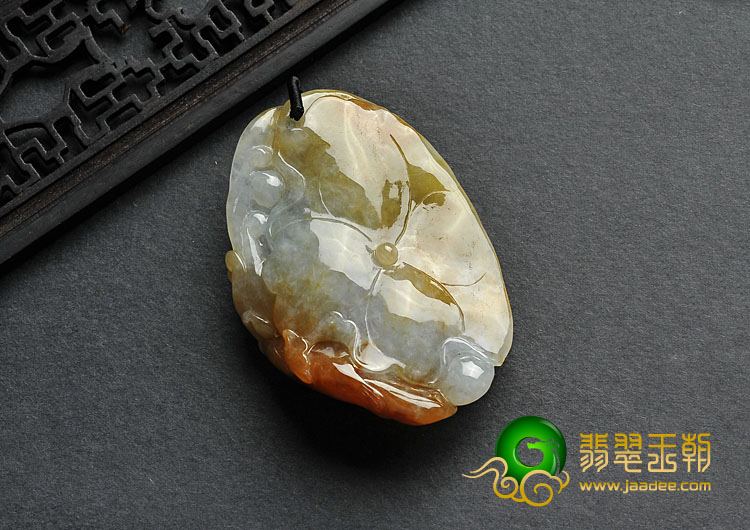 (超值推荐)糯冰种红黄翡缅甸翡翠A货一路连科挂件