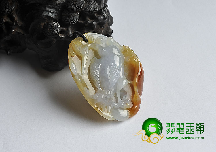 (超值推荐)糯冰种红黄翡缅甸翡翠A货一路连科挂件
