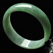 糯冰种飘翠缅甸翡翠A货手镯（56.8mm）