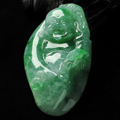 细糯种翠色缅甸翡翠A货玉佛挂件