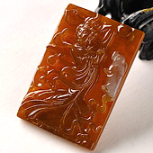 冰种红翡缅甸翡翠A货嫦娥奔月挂件