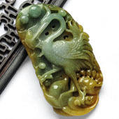 细糯种褐黄翡缅甸翡翠A货一路连科挂件