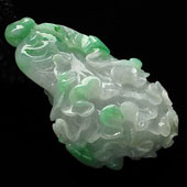 糯冰种飘翠缅甸翡翠A货白菜挂件