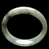 糯冰种晴水飘花缅甸翡翠A货手镯（58.5mm）