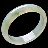 冰种飘花缅甸翡翠A货手镯（53.7mm）