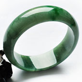 糯冰种飘翠缅甸翡翠A货手镯（58.6mm）