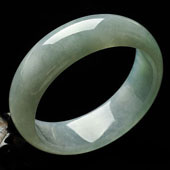 糯冰种淡晴水缅甸翡翠A货手镯（57.2mm）