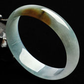 冰种晴水带黄翡缅甸翡翠A货贵妃镯（54.4-49.3mm）