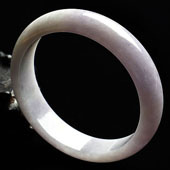 糯冰种淡紫罗兰缅甸翡翠A货手镯（59.6mm）