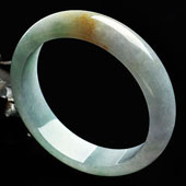 糯冰种淡春缅甸翡翠A货手镯（56.2mm）