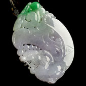 冰种春带彩缅甸翡翠A货龙行如意挂件