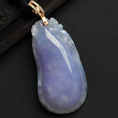 冰种紫罗兰缅甸翡翠A货福瓜挂件