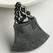 细糯种墨翠缅甸翡翠A货府中有龙挂件