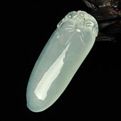 冰种淡晴水缅甸翡翠A货福瓜挂件