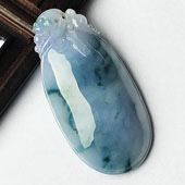 糯冰种飘花缅甸翡翠A货福瓜挂件