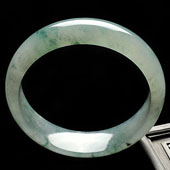冰种飘花缅甸翡翠A货手镯（57mm）