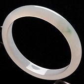 冰种略飘花缅甸翡翠A货手镯（57.3mm）