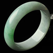 糯冰种飘翠缅甸翡翠A货手镯（54.2mm）