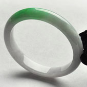 糯冰种飘翠缅甸翡翠A货手镯（57mm）