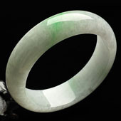 糯冰种飘翠缅甸翡翠A货手镯（58.2mm）