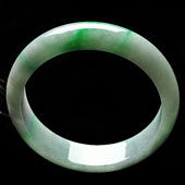 糯冰种春带彩缅甸翡翠A货手镯（60.2mm）