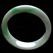 糯冰种飘翠缅甸翡翠A货手镯（56.2mm）