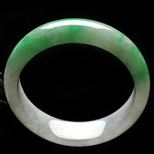 糯冰种翠色缅甸翡翠A货手镯（57.6mm）
