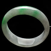 糯冰种翠色缅甸翡翠A货手镯（57.4mm）