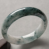 糯冰种飘花缅甸翡翠A货手镯（57.1mm）