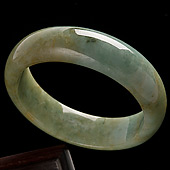 糯冰种黄翡青色缅甸翡翠A货手镯（55.5mm）